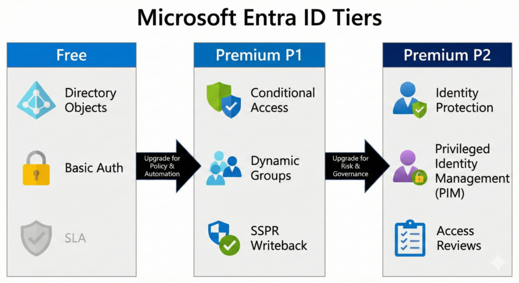 Microsoft Entra ID Free vs Premium for Cloud Teams