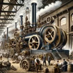 llustrate-a-detailed-scene-of-an-early-19th-century-steam-engine-in-operation-within-an-industrial-setting-emphasizing-its-monumental-role-in-poweri.