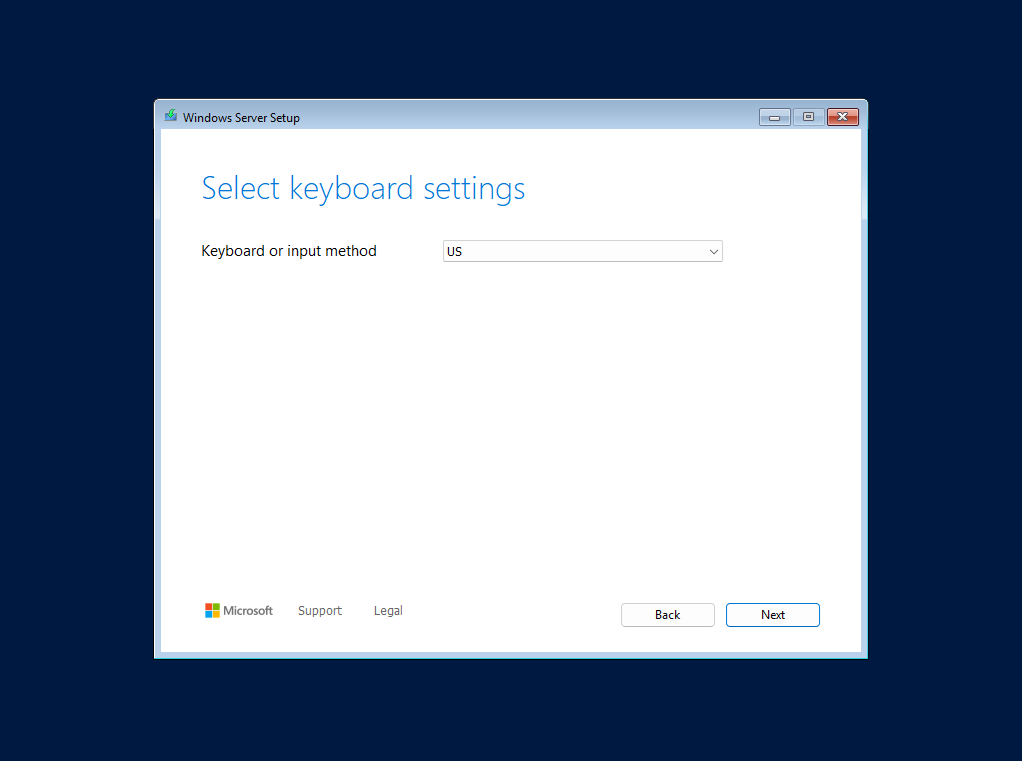 Windows2025dcselectkeyboard